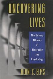 Cover of Uncovering lives by Alan C. Elms