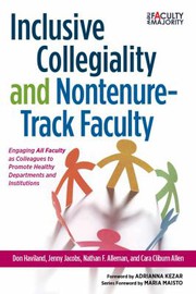 Front cover of Inclusive Collegiality and Non-Tenure Track Faculty by Don Haviland