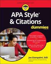 Front cover of APA Style and Citations for Dummies by Joe Giampalmi