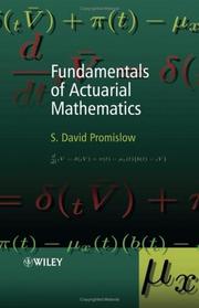 Front cover of Fundamentals of actuarial mathematics by S. David Promislow