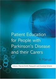 Front cover of Patient education for people with Parkinson's disease and their carers by Marcia Smith Pasqualini
