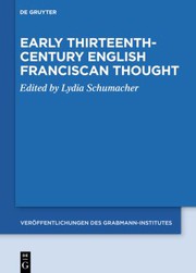 Front cover of Early Thirteenth-Century English Franciscan Thought by Lydia Schumacher