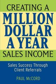 Front cover of Creating a Million-Dollar-a-Year Sales Income by Paul M. McCord