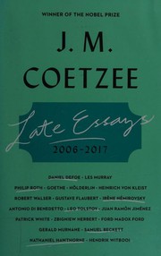 Cover of Late essays, 2006-2017 by J. M. Coetzee