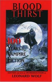 Cover of Blood thirst by Leonard Wolf