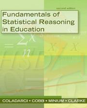 Front cover of Fundamentals of statistical reasoning in education by Theodore Coladarci