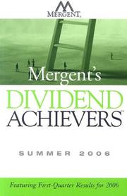 Cover of Mergent's Dividend Achievers Summer 2006 by Inc. Mergent