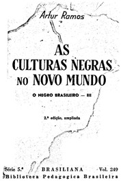 Front cover of As culturas negras no novo mundo by Ramos, Arthur