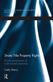 Front cover of Strata Title Property Rights by Cathy Sherry
