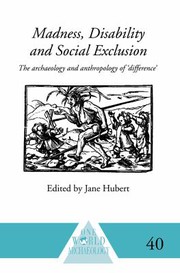 Front cover of Madness, disability, and social exclusion by Jane Hubert