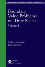 Front cover of Boundary Value Problems on Time Scales Volume I by Svetlin Georgiev