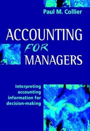 Cover of Accounting for Managers by Paul Collier