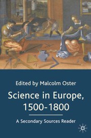 Cover of Science in Europe, 1500-1800 by Malcolm Oster