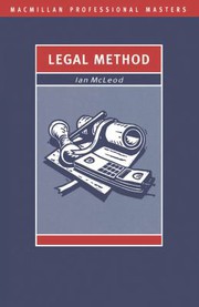 Cover of Legal method by T. I. McLeod