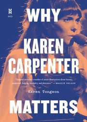 Front cover of Why Karen Carpenter Matters by Karen Tongson