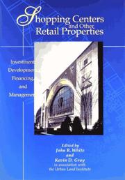 Front cover of Shopping centers and other retail properties by John Robert White