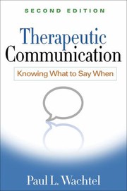 Cover of Therapeutic communication by Paul L. Wachtel