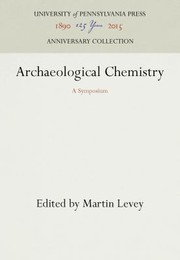 Cover of Archaeological Chemistry by Martin Levey