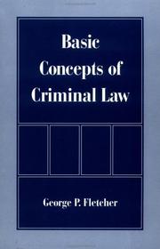 Cover of Basic concepts of criminal law by George P. Fletcher