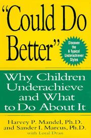 Cover of Could do better by Harvey P. Mandel