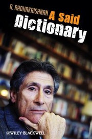 Cover of A Said dictionary by R. Radhakrishnan