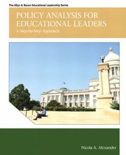 Front cover of Policy analysis for educational leaders by Nicola A. Alexander