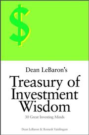 Cover of Dean LeBaron's Treasury of Investment Wisdom by Dean LeBaron