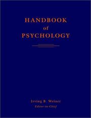 Front cover of Handbook of Psychology by Weiner, Irving B.