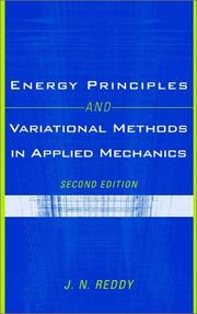Front cover of Energy principles and variational methods in applied mechanics by J. N. Reddy