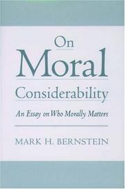 Cover of On moral considerability by Mark H. Bernstein