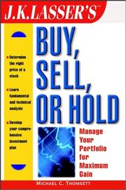 Front cover of J.K. Lasser's buy, sell, or hold by Michael C. Thomsett