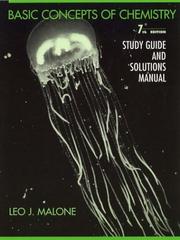 Front cover of Study Guide to accompany Basic Concepts of Chemistry by Leo J. Malone