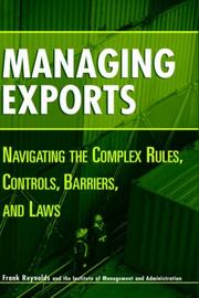 Cover of Managing Exports by Frank Reynolds