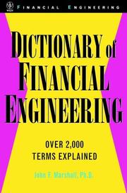 Front cover of Dictionary of Financial Engineering by John F. Marshall