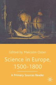 Front cover of Science in Europe, 1500-1800 by Malcolm Oster