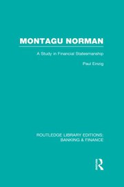 Cover of Montagu Norman by Paul Einzig