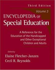 Cover of Encyclopedia of special education by Cecil R. Reynolds