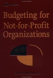 Front cover of Budgeting for Not-for-Profit Organizations by David C. Maddox