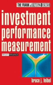Front cover of Investment performance measurement by Bruce J. Feibel