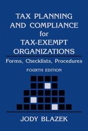 Cover of Tax Planning and Compliance for Tax-Exempt Organizations by Jody Blazek