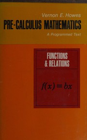 Cover of Pre-calculus mathematics by Vernon E. Howes