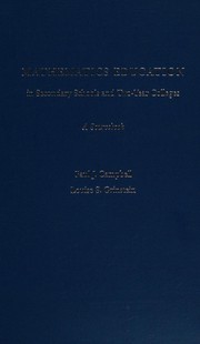 Front cover of Mathematics education in secondary schools and two-year colleges by Paul J. Campbell