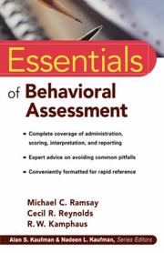 Cover of Essentials of behavioral assessment by Michael C. Ramsay