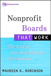 Cover of Nonprofit Boards That Work by Maureen K. Robinson