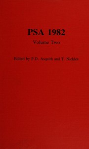Cover of Psa, 1982. Proceedings of the Biennial Meeting (Philosophy of Science Association//P S a: Proceedings of the Biennial Meeting Vol 2) by Philosophy of Science Association
