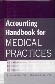 Front cover of Accounting handbook for medical practices by Rhonda Sides