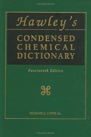 Front cover of Hawley's condensed chemical dictionary by Gessner Goodrich Hawley