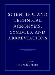 Front cover of Scientific and technical acronyms, symbols, and abbreviations by Uwe Erb