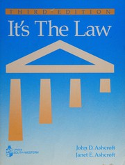 Cover of It's the law by John D. Ashcroft