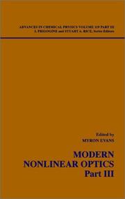 Front cover of Modern nonlinear optics by Myron W. Evans